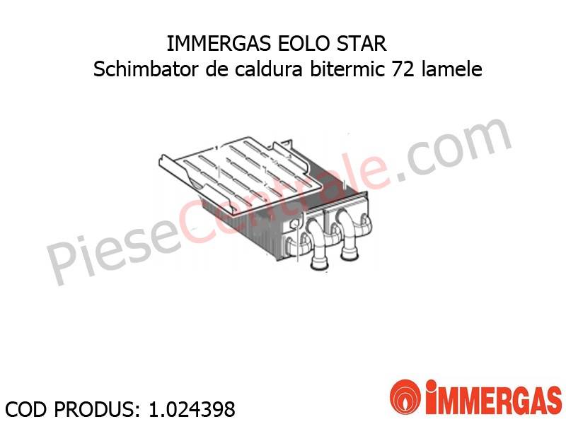 Poza Schimbator de caldura bitermic 72 lamele centrala termica Immergas Eolo Star