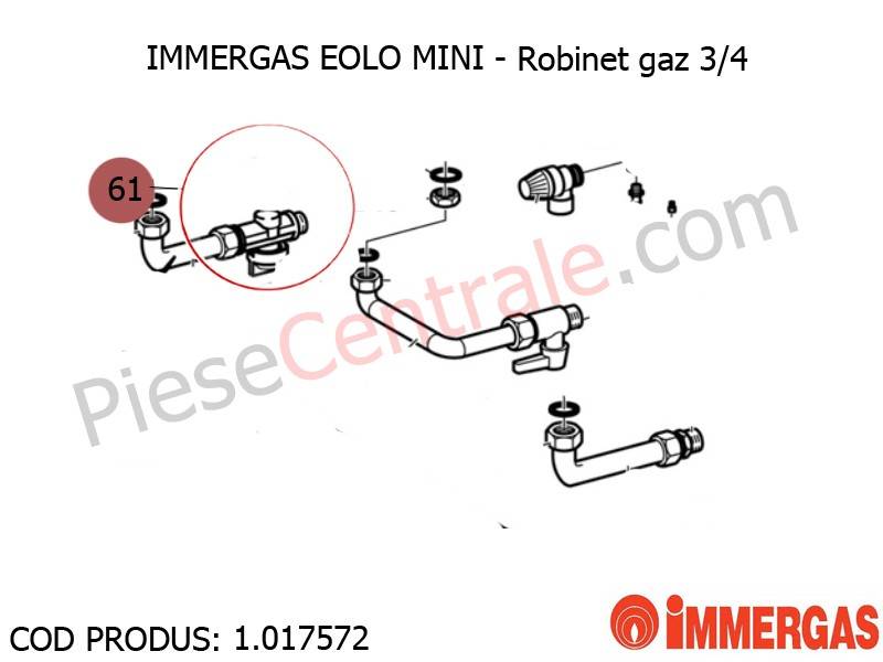 Poza Robinet gaz 3/4 centrala termica Immergas Eolo Mini