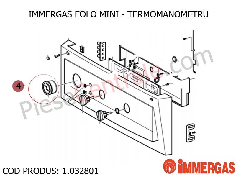 Poza Termomanometru centrala termica Immergas Eolo Mini