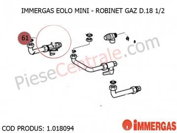Poza Robinet gaz D.18-1/2 centrala termica Immergas Eolo Mini